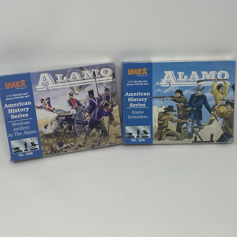 IMEX 1/72 Alamo Figure Model Kits No 509 Texan Defenders & 520 Mexican Artillery
